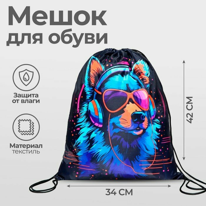 фото Мешок для обуви 420 х 340 мм, Calligrata МСО-5С, (мягкий полиэстер, плотность 210D)