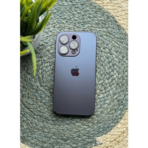 Чехол матовый AG Glass case Dark Purple для IPhone 14 Pro с функцией MagSafe dezoe ring case iphone 14 pro