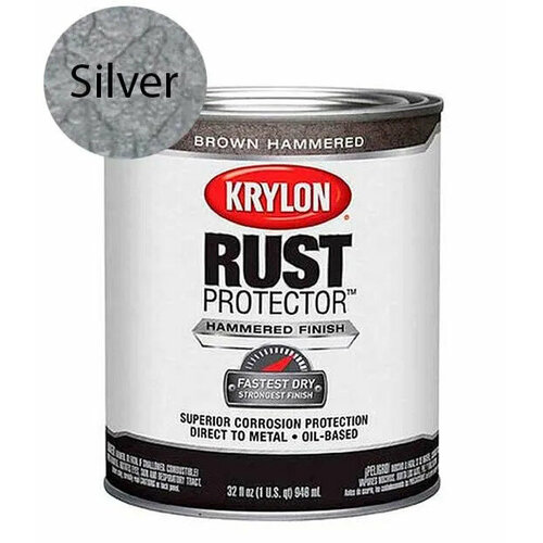 Антикоррозийная молотковая краска KRYLON Rust Protector Hammered, серебро 0,946 л