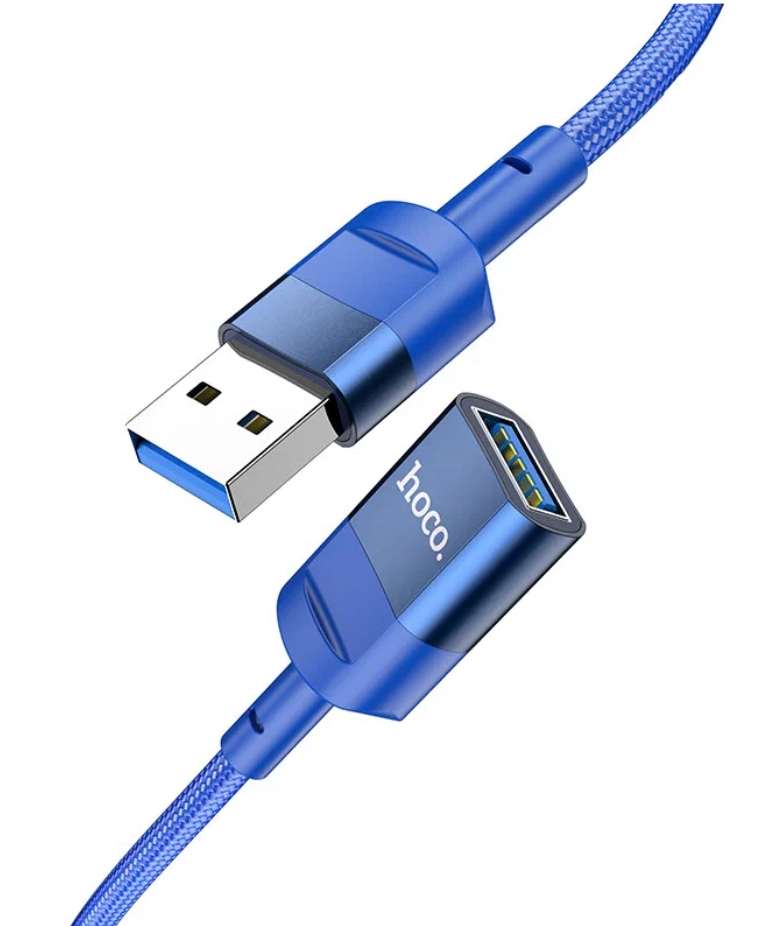 Адаптер переходник Hoco с USB(a) на USB(f) 3.0 U107 1.2m синий