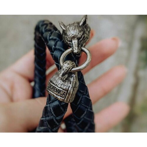 Плетеный браслет TOTEMICA, металл, черный