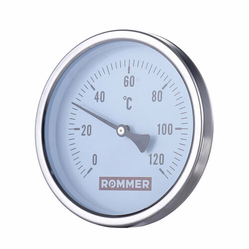 ROMMER Термометр биметаллический накладной с пружиной. Корпус Dn 63 мм, 0.120°С, 1 -2