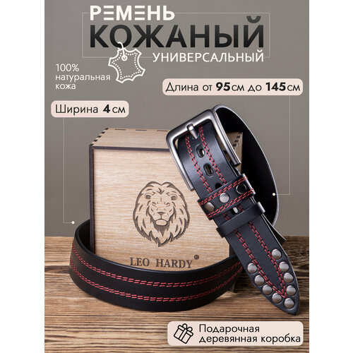 фото Ремень leo hardy для мужчин и женщин, размер 145, черный