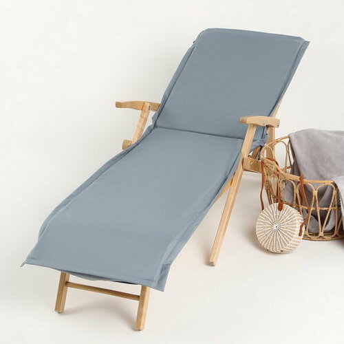 Подушка на шезлонг 55х1902 см цвет серо-голубой оксфорд с вмго 100 полиэстер 2082₽