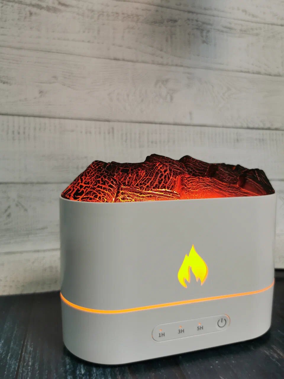 фото Увлажнитель воздуха, Аромадиффузор камин с эффектом пламени, белый