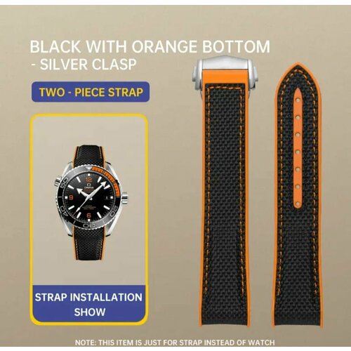 Ремешок OMEGA, оранжевый, черный