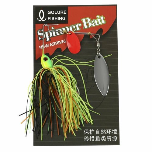 Блесна-спиннербейт Spinnerbait, 17 гр, с 2 лепестками, цвет 14# блесна tsurinoya 7 г 10 г 1 шт с латунной рыболовной блесной металлическая блесна для джига плавающая приманка спиннербейт