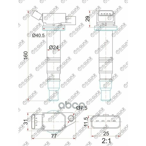 Катушка Зажигания Tg-90919-02248* Ti·guar Toyota 2Az-Fe 05- /Acu2# /Acu3# /1Az-Fse /1Nz-Fe 04- Ncp9# /Ncp100 /Ncp11# /Nze12# .