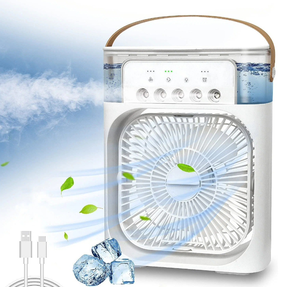 фото Настольный вентилятор, увлажнитель, мини-кондиционер Mini Cooling Fan, зеленый