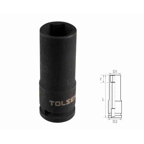 TOLSEN Головка торцевая ударная глубокая шестигранная 1/2