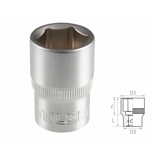 TOLSEN Головка торцевая стандартная шестигранная 1/2