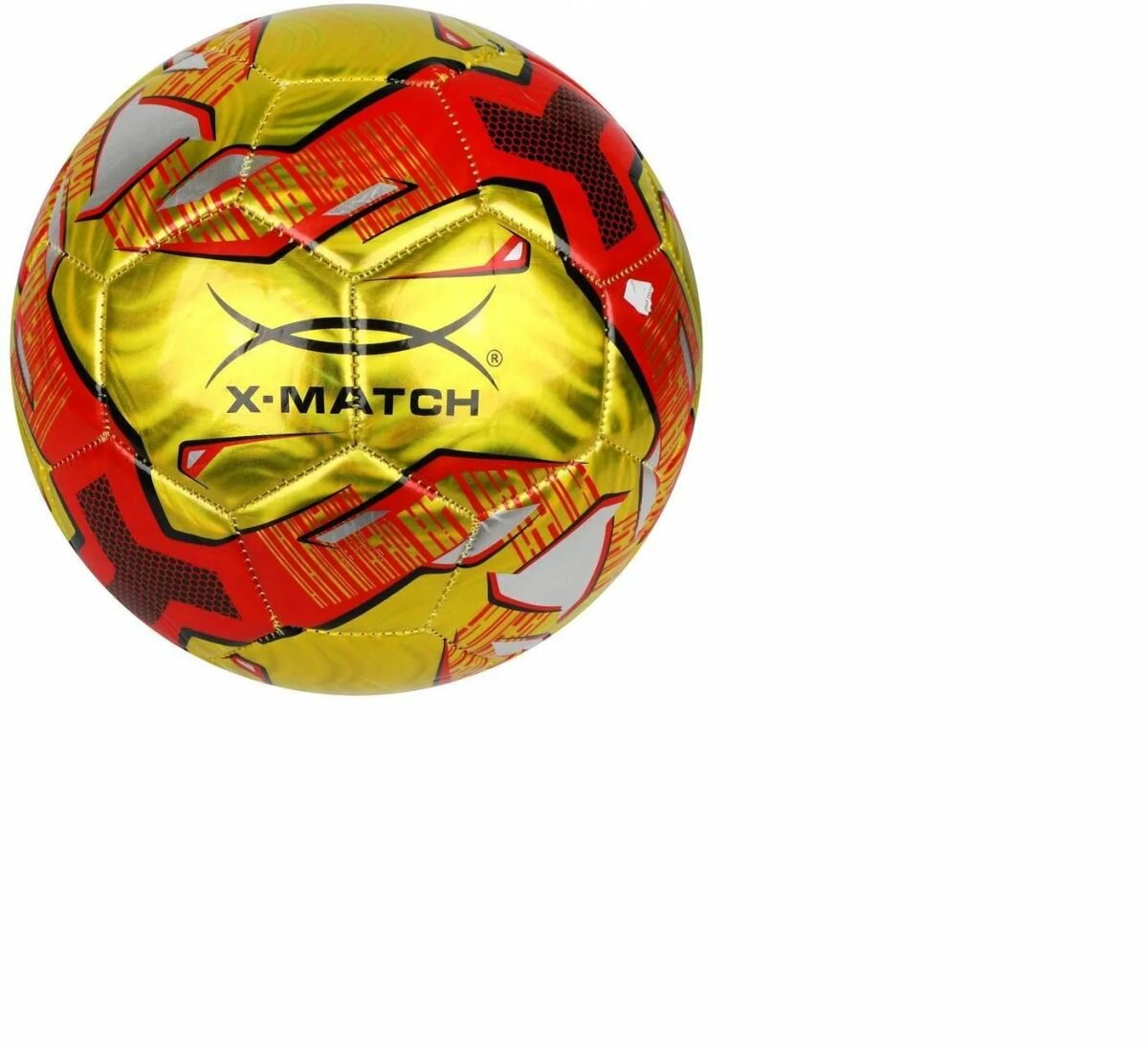 56488 Мяч футбольный X-Match, 1 слой PVC, металлик