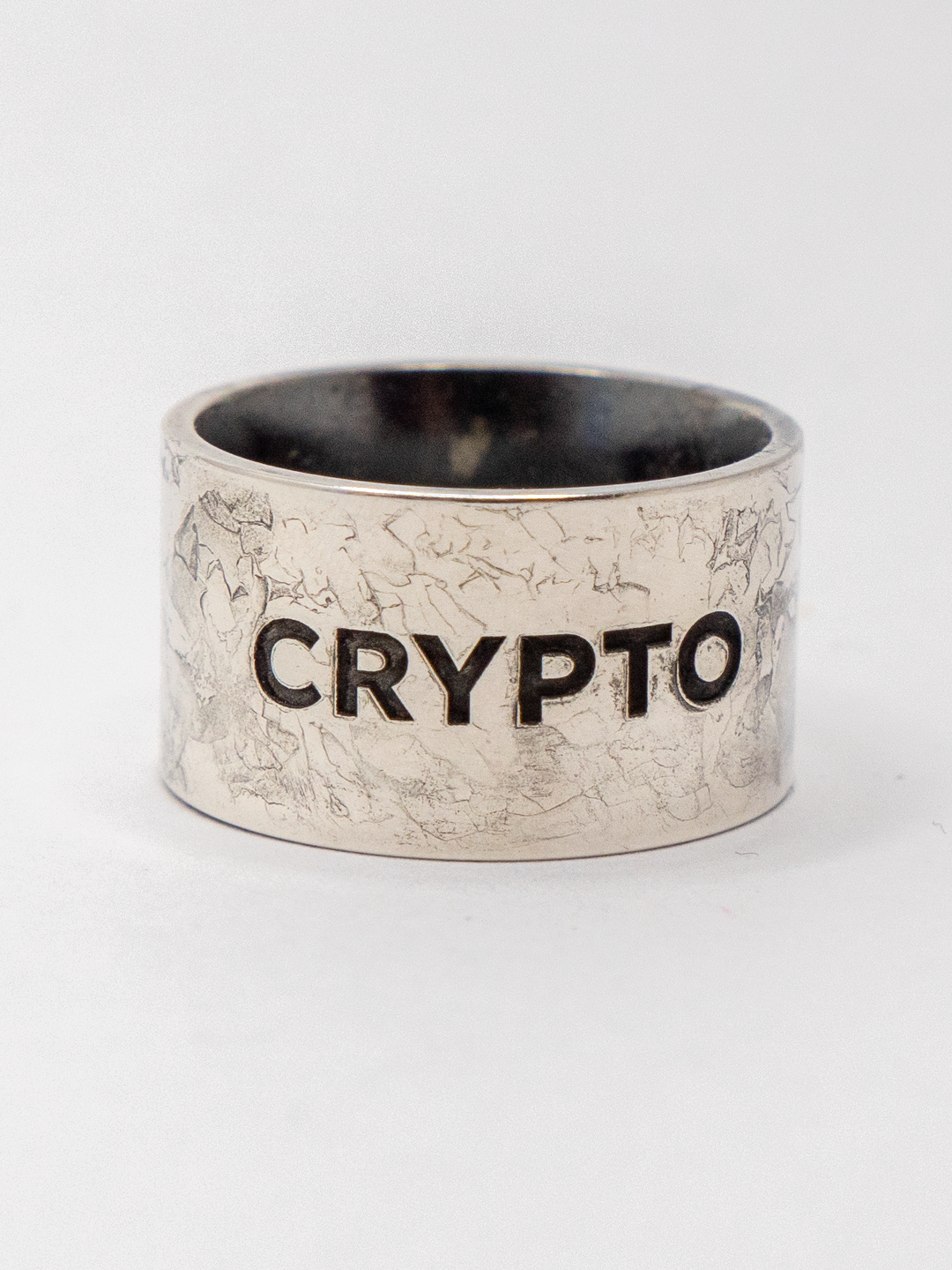 Кольцо HODL CRYPTO by Hodl Jewelry, серебро, 925 проба, чернение, родирование, гравировка, платинирование