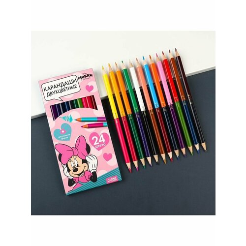 Карандаши цветные 24 цвета, двухсторонни карандаши цветные 24 цвета двухсторонни
