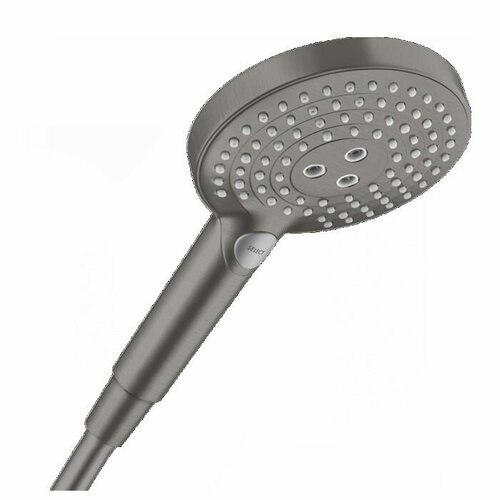 Ручной душ Hansgrohe Raindance Select S 120 3jet шлифованный черный хром (26530340) лейка для душа hansgrohe raindance select 120 air 3jet 26520400 белый хром хром круглая 120 мм