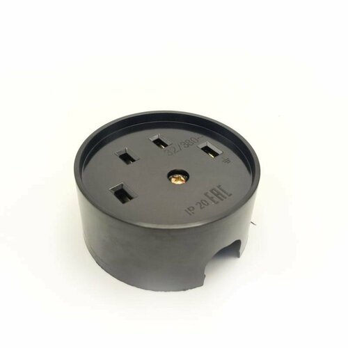 Разъем РШ-ВШ 32А 380В 3РРЕ круглый черный TKL-OVOP-3РРЕ-C05 739₽