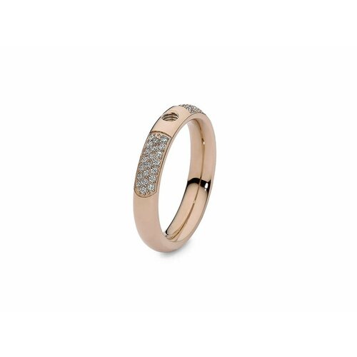 Кольцо Qudo, кристаллы Swarovski, размер 16.5, бесцветный, золотой кольцо qudo кристаллы swarovski серебряный синий