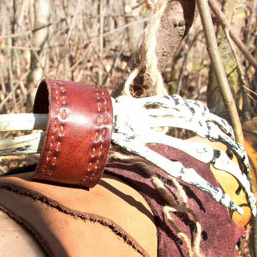 Браслет Solid Belt - из 100% натуральной кожи винтажный браслет на руку 18 - 20см, кожа, размер 20 см, размер XL, коричневый