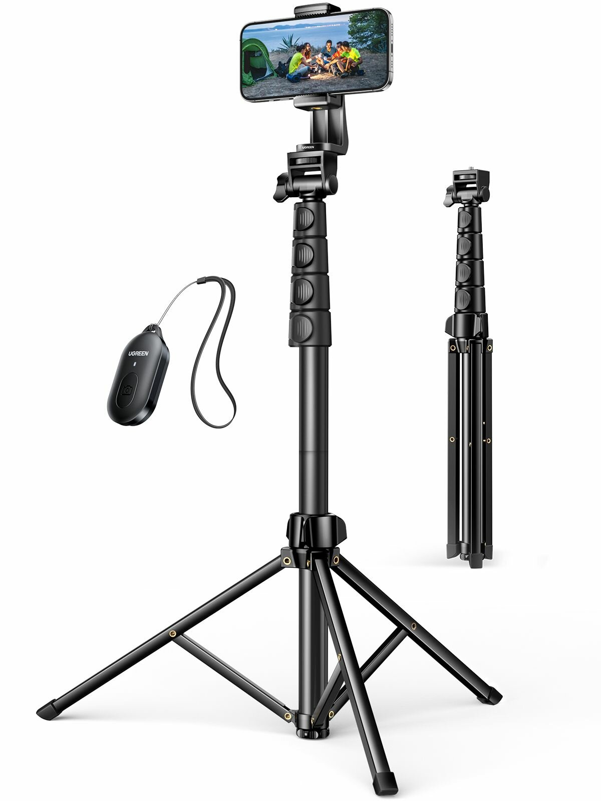 Трипод UGREEN LP680 (15609) Tripod Stand 1.7m With Bluetooth Remote For selfie Livestream. Цвет: черный