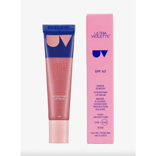 ULTRA VIOLETTE Увлажняющий солнцезащитный бальзам для губ Sheen screen hydrating lip balm SPF50 ROSE 15g