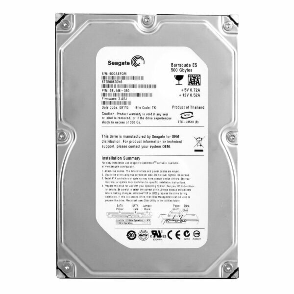 Жесткий диск Seagate ST3500630NS 500Gb SATAII 3,5" HDD