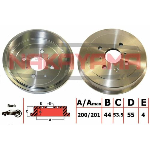 NAKAYAMA Q4971 Q4971_Барабан тормозной CITROEN C1 1014 HDi 05- PEUG 3090₽