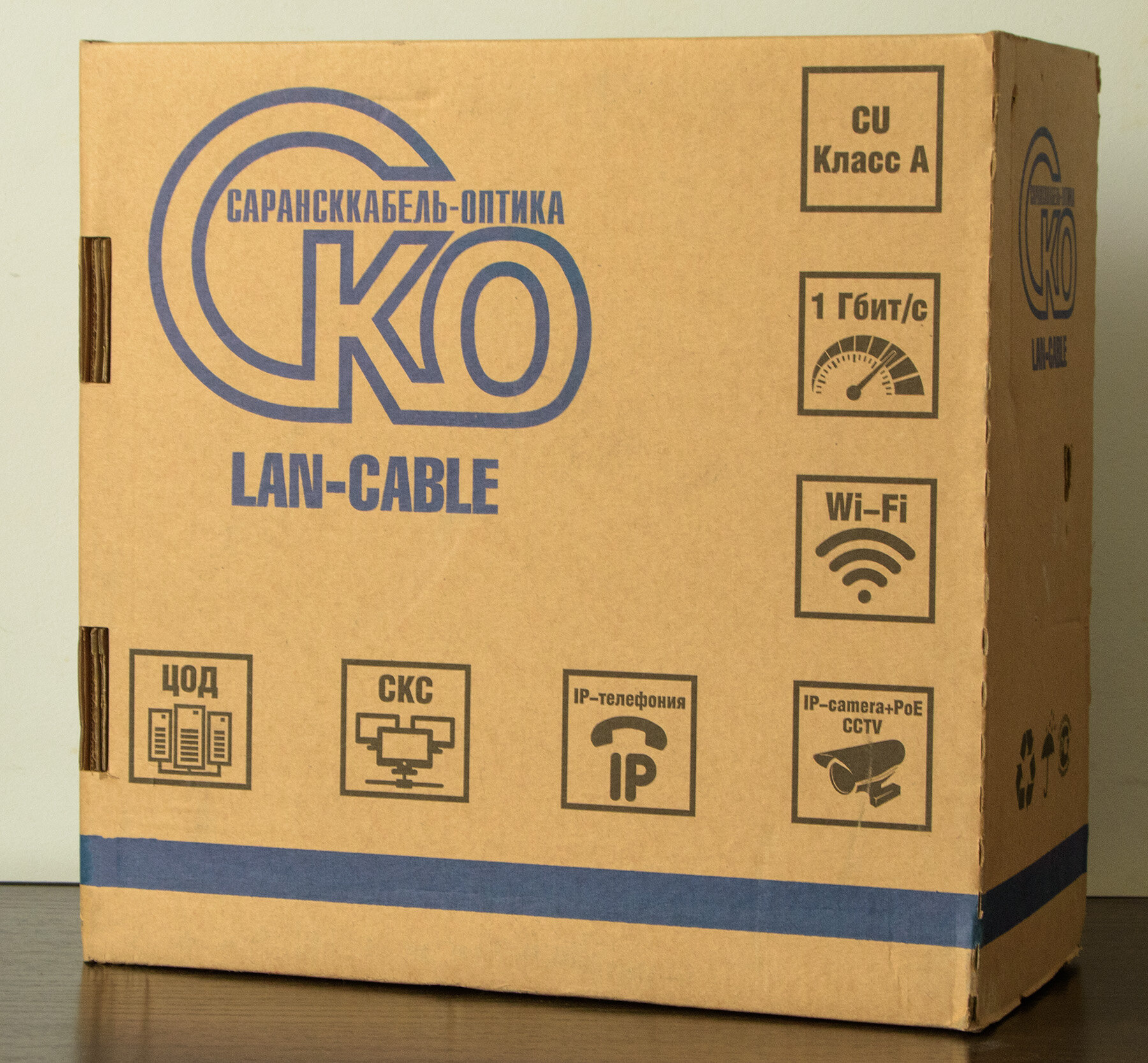 фото Кабель витая пара Сарансккабель СКО U/UTP Сat 5e PVC 4x2 AWG24 Standard indoor CU (медь) для внутренней прокладки / белый - 305м