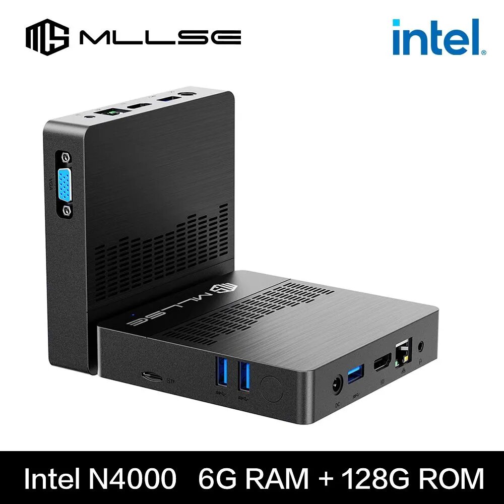 Мини ПК (неттоп) MLLSE Intel Celeron N4000 / RAM 6 ГБ / SSD 128 ГБ / Intel UHD Graphics 600 / Windows 11 Home