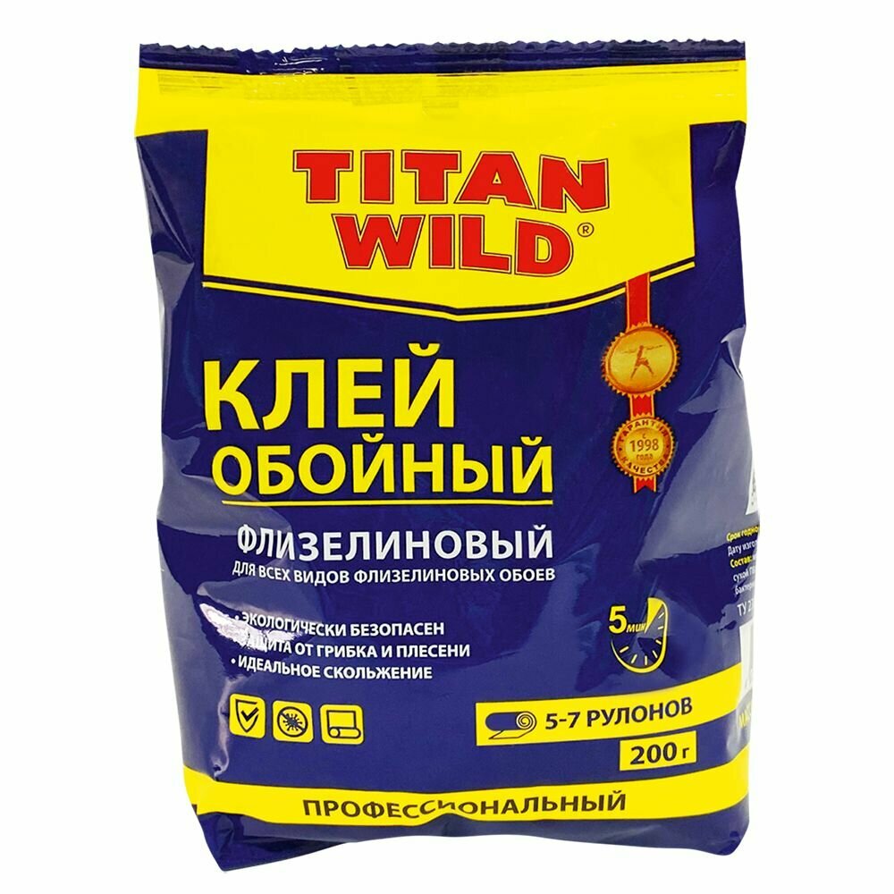 Клей обойный Titan Wild флизелин пакетик 200 Б/И
