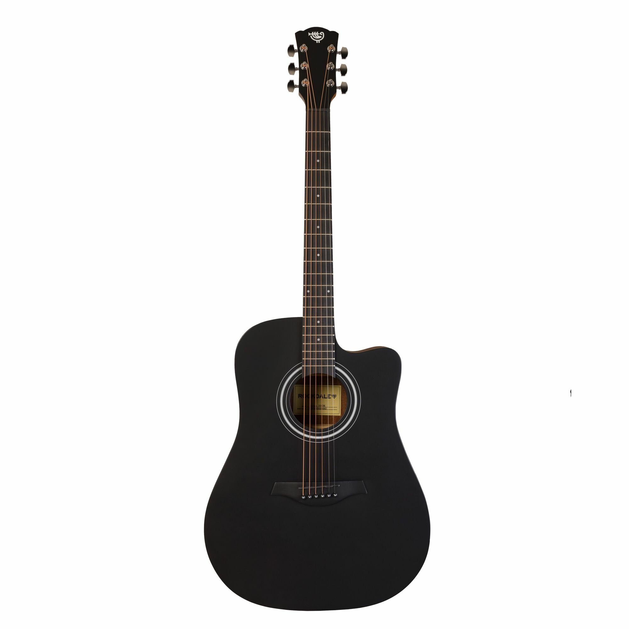 Акустическая гитара ROCKDALE Aurora D3 Satin C BK, струн 6, ладов 20, Мензура 648 мм (25,5")