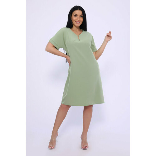 Платье Натали, размер 56, зеленый платье натали хлопок оверсайз миди размер 56 зеленый