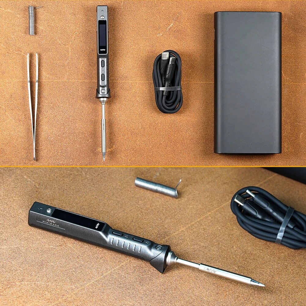 Изображение Оригинальный электрический паяльник TS101, цифровая USB-мини-паяльная станция с регулируемой температурой, 90 Вт, TS100 TS 101, обновление с наконечниками, 4Tips, EU Plug