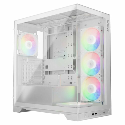 Корпус XPG INVADER X WHITE (INVADERXMT-WHCWW) Mid-Tower Gaming ATX PC Case with Panoramic View, Tempered Glass Panels, and RGB Lighting Black белый