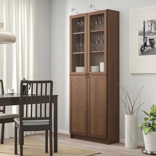 Шкаф стеллаж Стоп Мебель Билли 21 80х30х202 Орех экко 15940₽