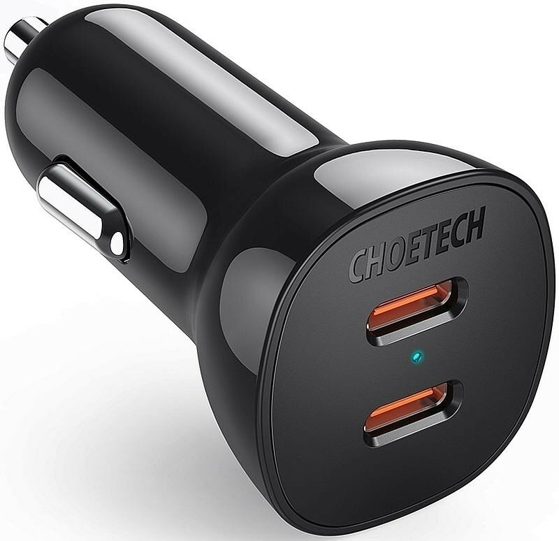 Зарядное устройство в авто Choetech 40 Вт Dual USB C (TC0008-V2-BK)