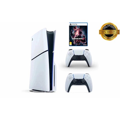 Игровая приставка Sony PlayStation 5 Slim, с дисководом, 1 ТБ, два геймпада, Tekken 8 игровая приставка sony playstation 5