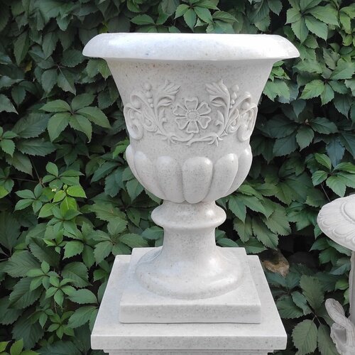 Вазон В-12. Композитный мрамор. Высота 55 см, диаметр чаши 42 см. Вес 25,5 кг. Объем 16 л.