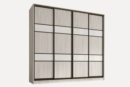 Изображение товара Шкаф-купе Каппи 4 200-45-200 ясень шимо светлый профиль коньяк наполнение белье/платье/платье