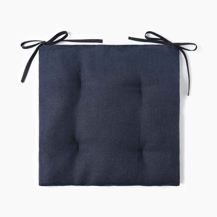 Сидушка на стул Этель Minimalist design 42х42 см цв. синий 100% лен 415 г/м2