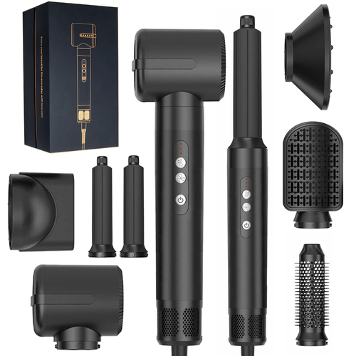 Фен для волос профессиональный beutyone Стайлер для волос с насадками 7 в 1 1400 Вт скоростей 3 черный 1114900₽