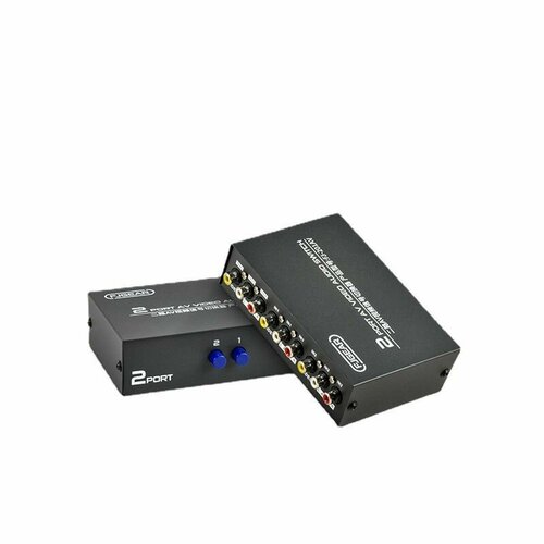 АудиоВидео коммутатор 2 на 1 c AV выходом 3RCA 2-1 Тюльпаны 1050₽