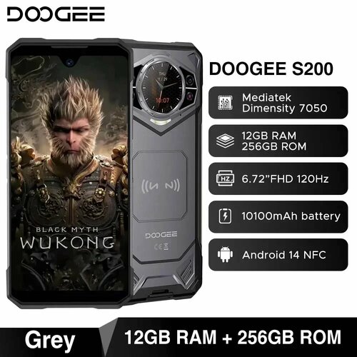 Смартфон глобальная версия DOOGEE S200 672 дюйма 132 МП 10100 мА ч Android 14 NFC Gray 2699000₽
