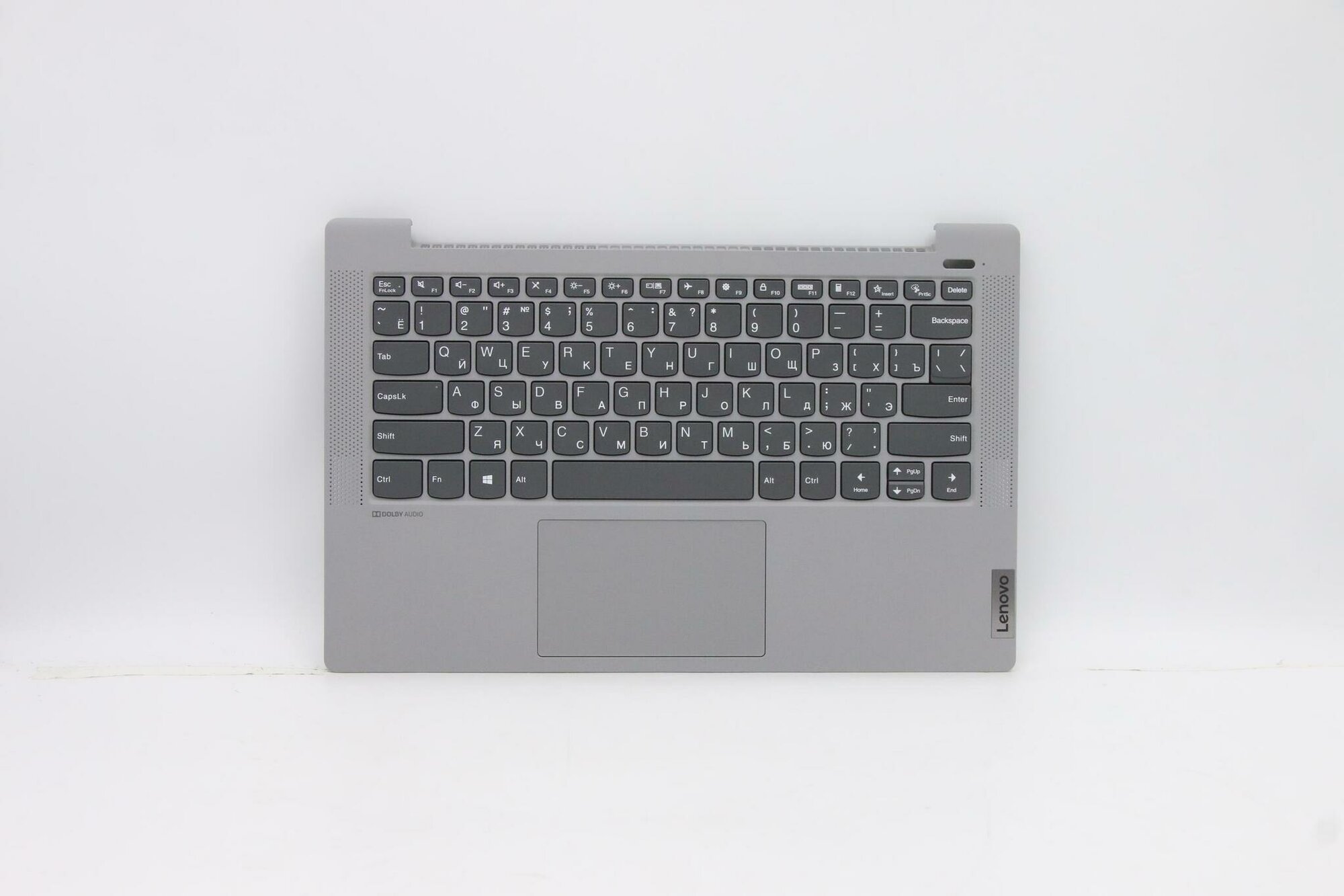 Верхняя панель с клавиатурой (топкейс) для ноутбука Lenovo IdeaPad 5-14IIL05. раскладка - русская, без подсветки, серая (5CB0Y89258), оригинал