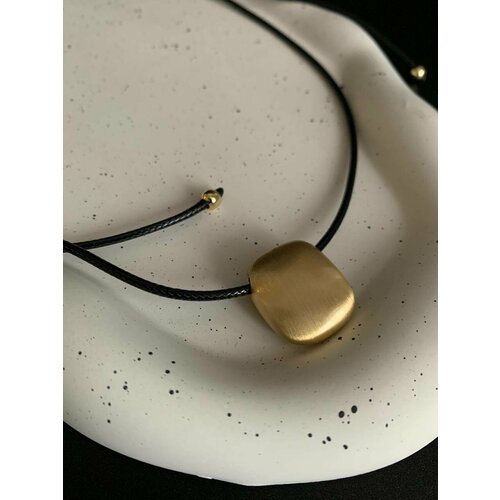 Колье, длина 85 см, золотистый/квадрат