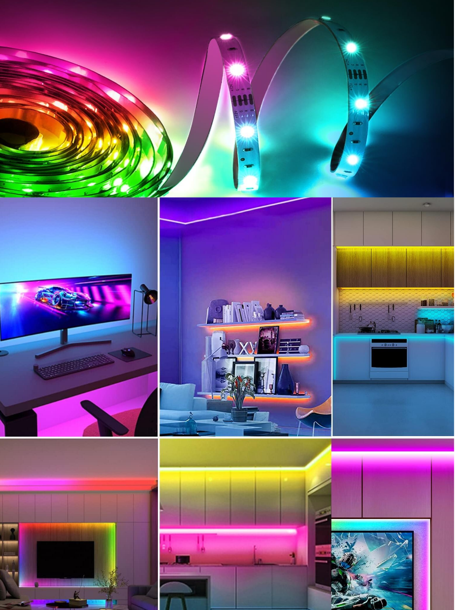 Набор лент светодиодных 15 +15 метров rgb led многоцветная с пультом — фото 1