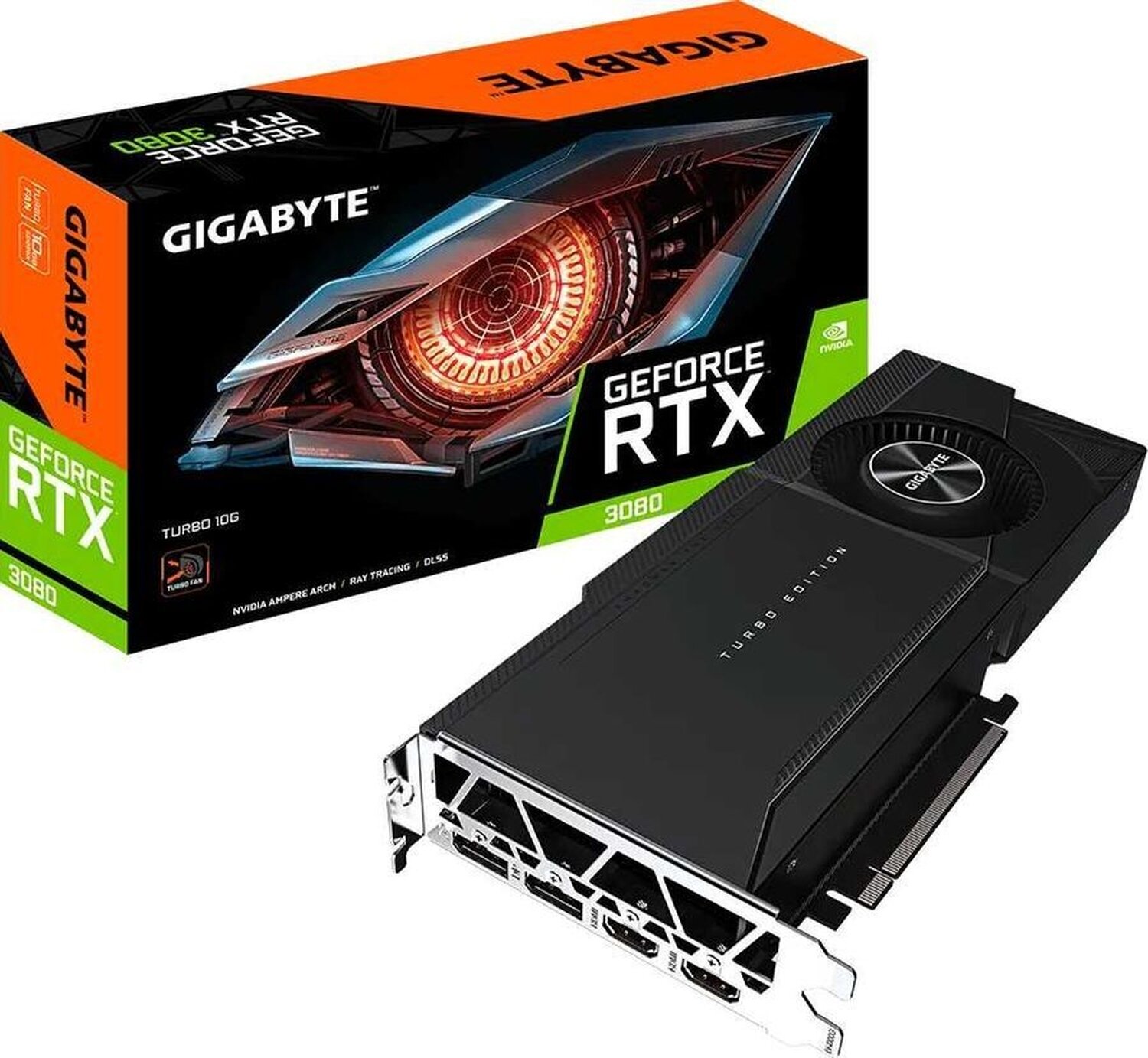 Видеокарта Gigabyte GeForce RTX 3080 TURBO LHR 10G (GV-N3080TURBO-10GD 2.0)