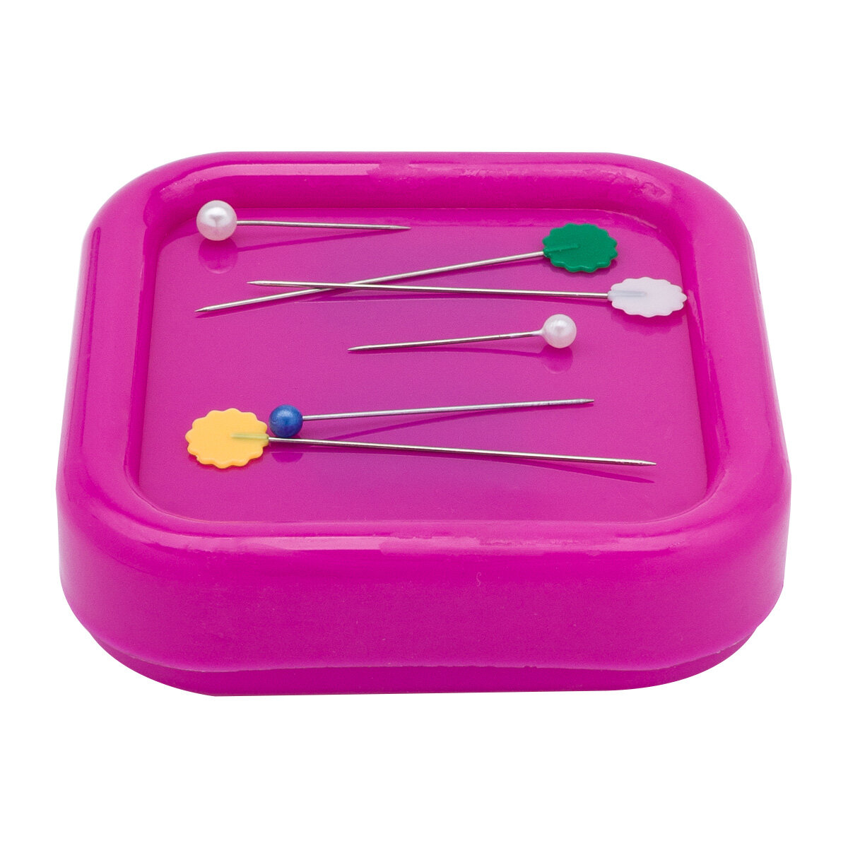 Игольница магнитная 8 х 8 см, розовая, магнит/пластик, без содержимого, MTW227 — фото 1