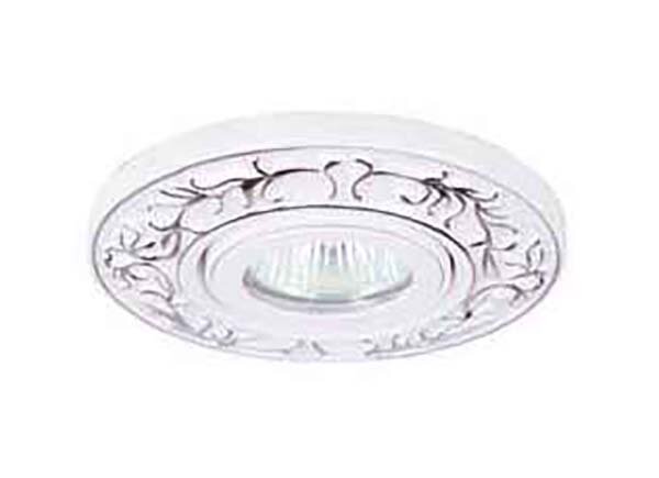 Donolux Светильник встраиваемый керамика неповоротный MR16 max 50w GU53 D 120 H 60 белый с сереб