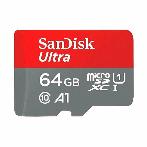 Карта памяти microSDXC SanDisk 64Gb Ultra U1 A1 140Mb/s SDSQUAB-064G-GN6MN, 1шт.