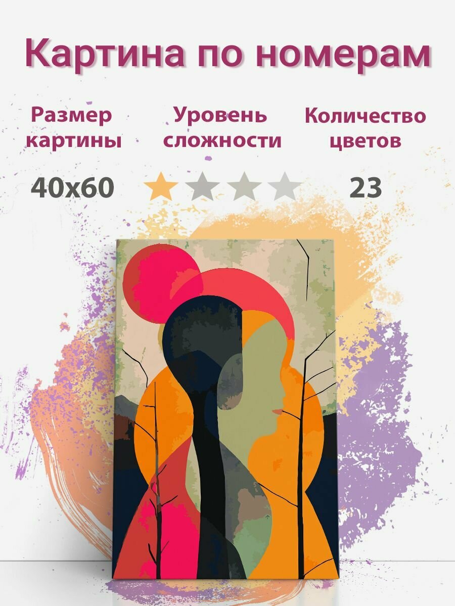 Картина по номерам на холсте с подрамником, "Девушка. Абстракция", 40х60 см — фото 1